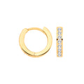 9ct Yellow Gold Channel set Cubic Zirconias Small Huggies