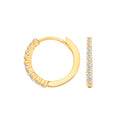 9ct Yellow Gold Claw Set Cubic Zirconias Small Huggies