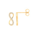 9ct Yellow Gold Infinity Cubic Zirconias Earrings