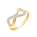 9ct Yellow Gold Infinity Cubic Zirconia Ladies Ring
