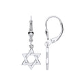 Sterling Silver Star of David Drop Earrings