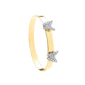 9ct Yellow Gold 4.3mm Cubic Zirconia Butterflies Baby Bangle