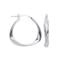 Sterling Silver Triangle 26mm Twisted Hoop Earrings
