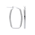 Sterling Silver Rectangular Creole Earrings