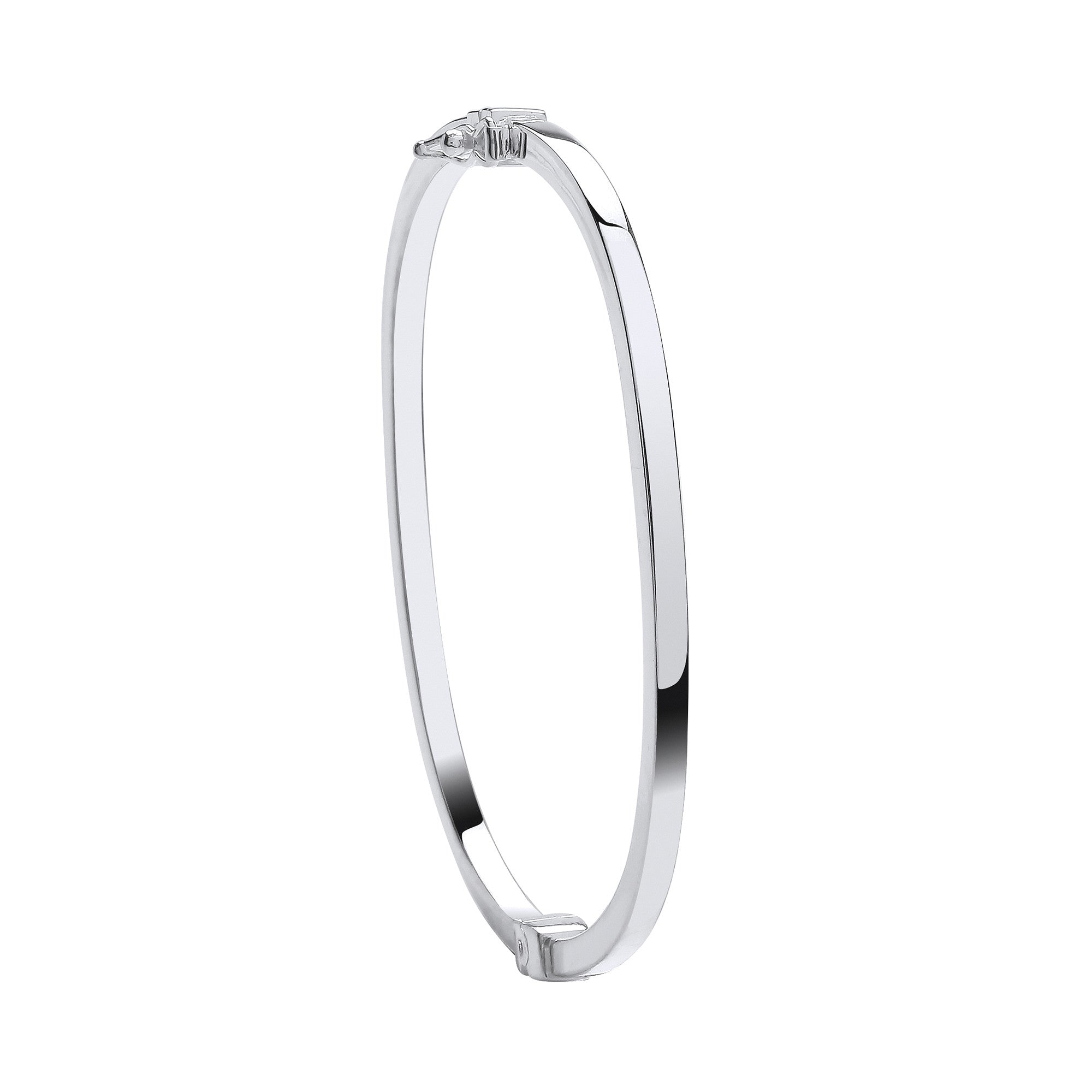 Sterling Silver Plain Square Ladies Bangle