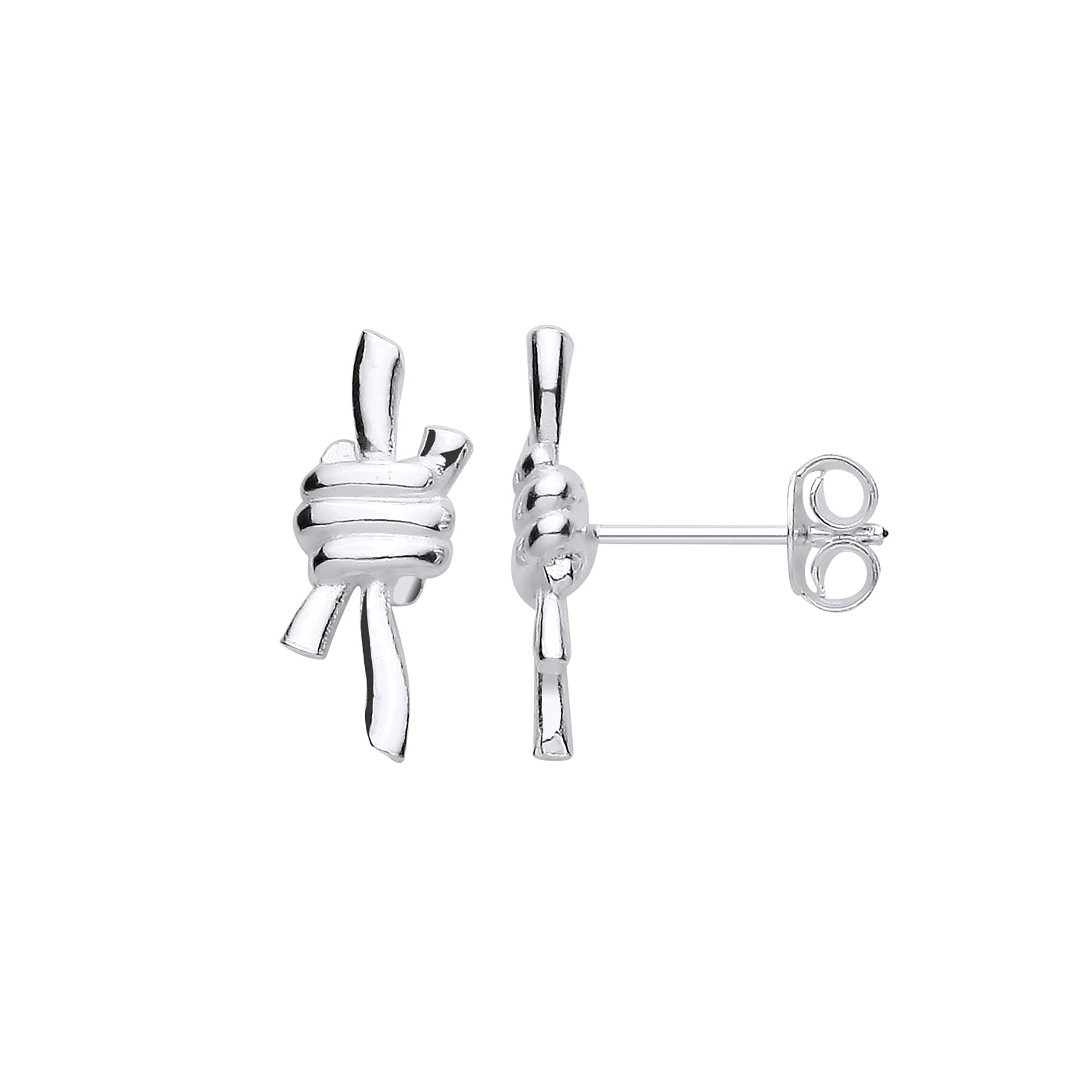 Sterling Silver Nautical Reef Knot Studs