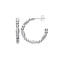 Sterling Silver Beads and Twist Hoop Earrings