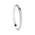 Sterling Silver Plain Oval D-Shape 5.9mm Ladies Bangle