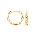 9ct Yellow Gold Paper Clip Plain Huggies