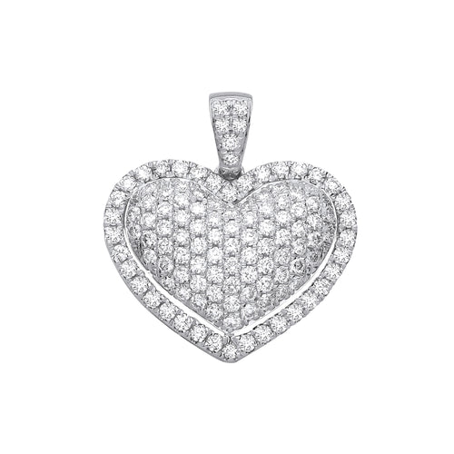 18ct White Gold 2.00ctw Heart Pendant