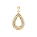 9ct Yellow Gold 0.16ctw Pear Shaped Pendant