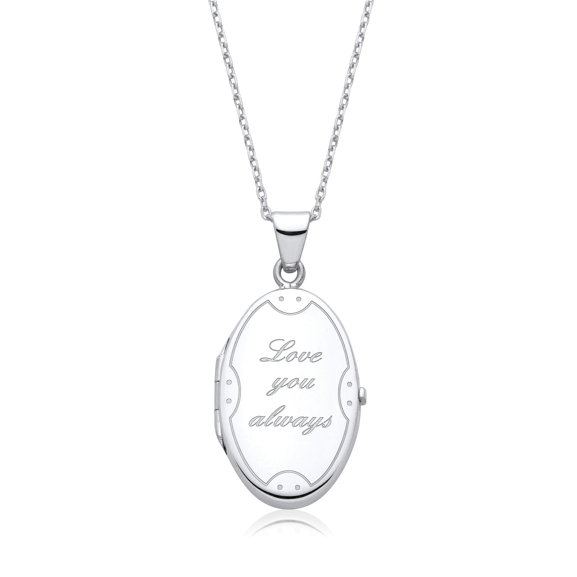 Love You Always Oval Sterling Silver Locket