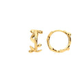 9ct Yellow Gold Leaf with Olives Huggies