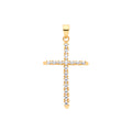 9ct Yellow & White Gold with Illusion Diamond Cut Plate Cross