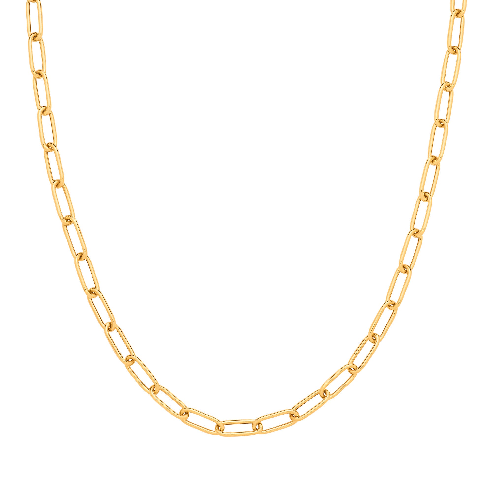 9ct Yellow Gold Big Paper Clip Hollow Necklace/Bracelet