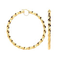 9ct Yellow Gold Twisted Greek Key 75mm Hoop Earrings