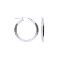 Sterling Silver Greek Key 25mm Hoop Hollow Earrings