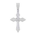 Sterling Silver Cubic Zirconias Pointed Cross