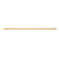 9ct Yellow Gold Cubic Zirconia Curb 8mm Gents Bracelet