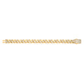 9ct Yellow Gold Cubic Zirconia Curb 11mm Gents Bracelet