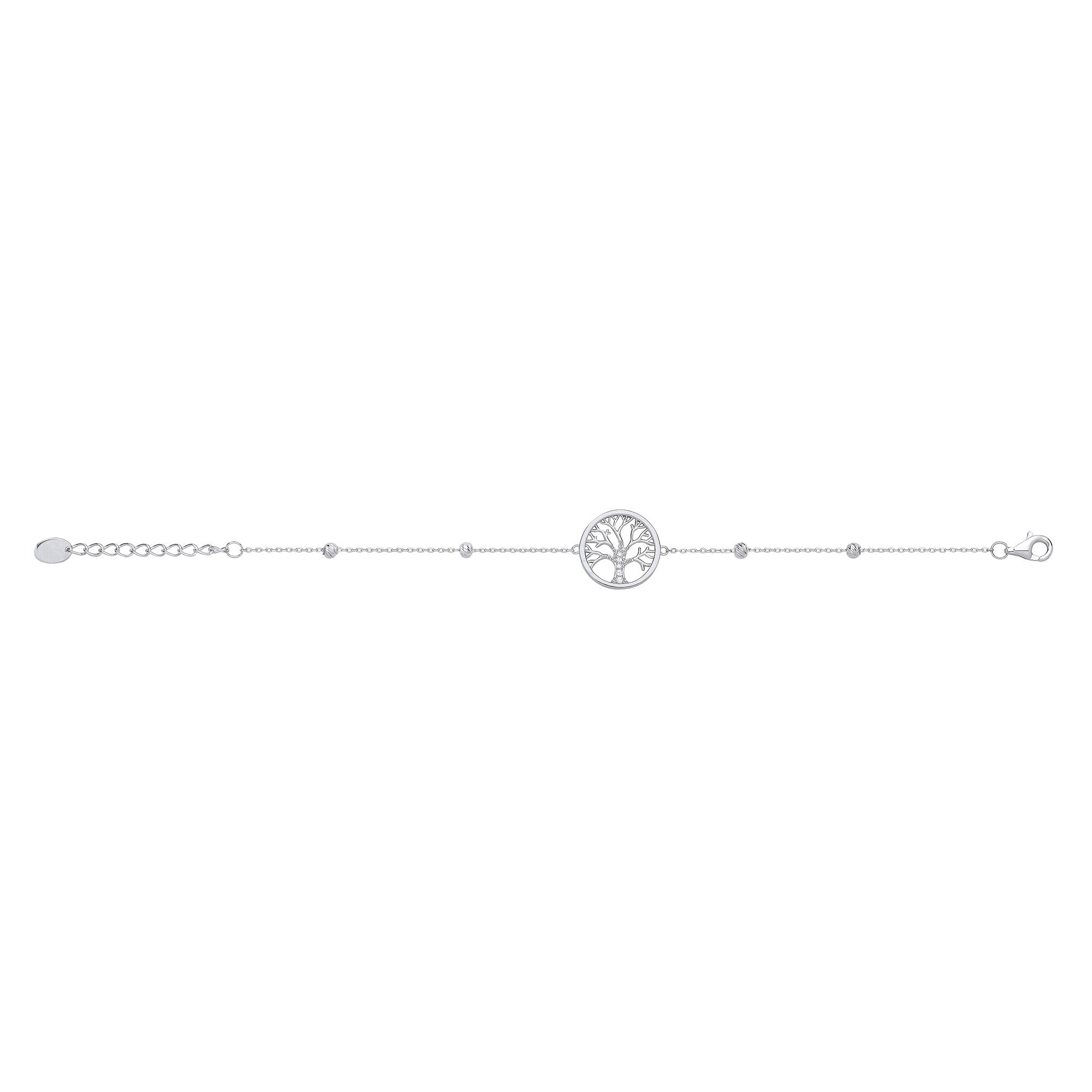 Sterling Silver Tree of Life Ladies Bracelet