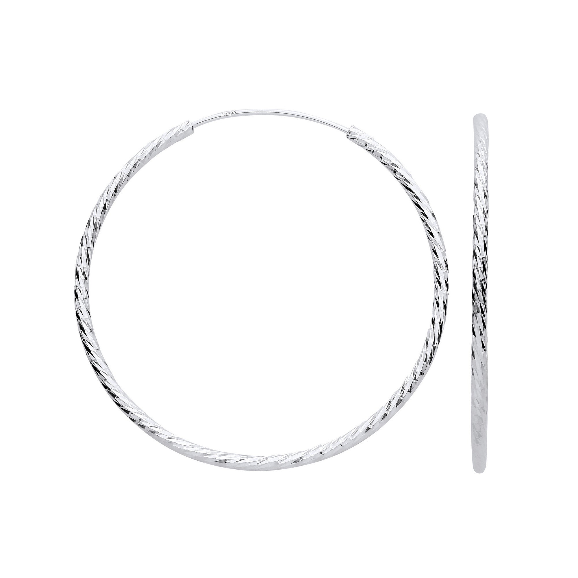 Sterling Silver 40mm Hoop Earrings