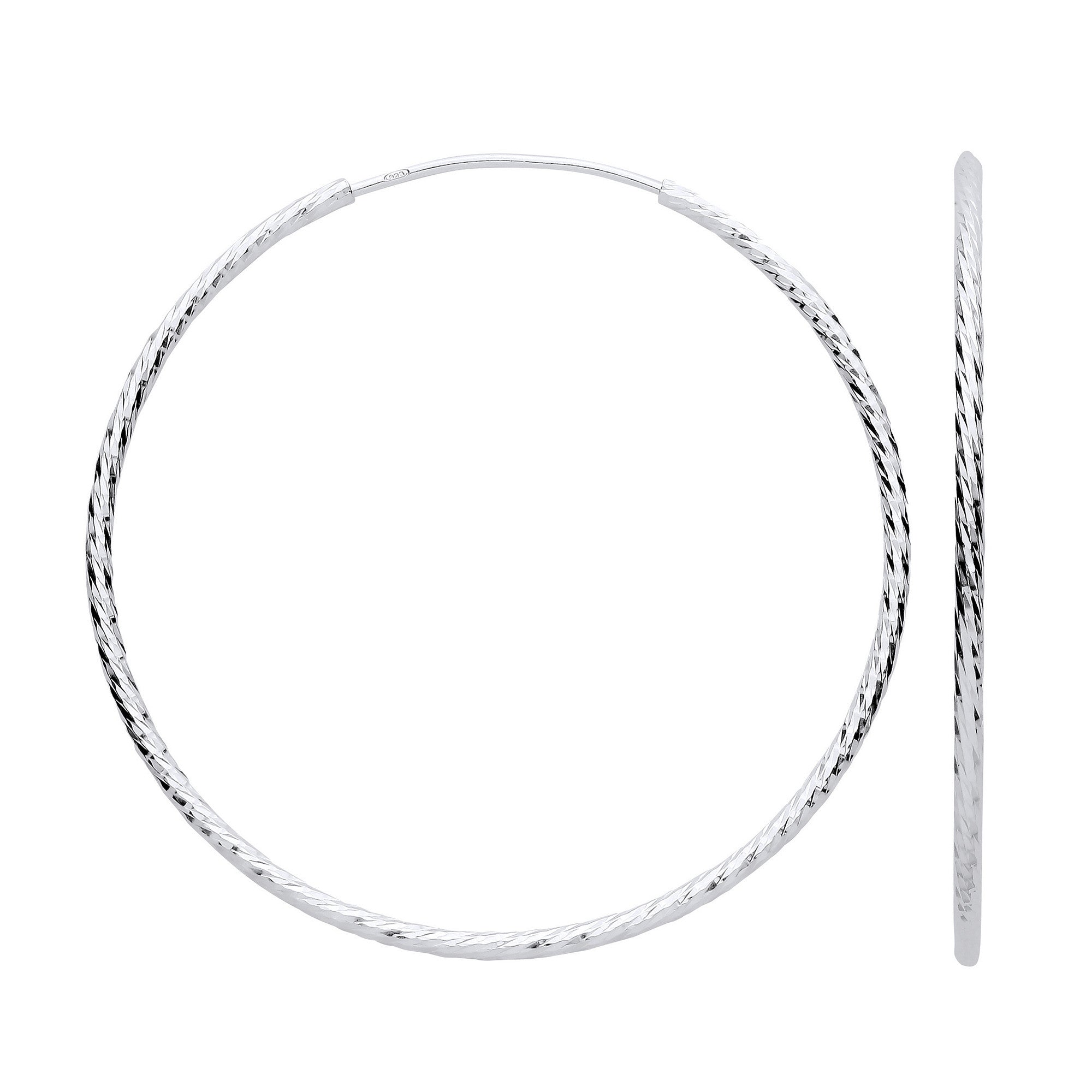 Sterling Silver 50mm Hoop Earrings