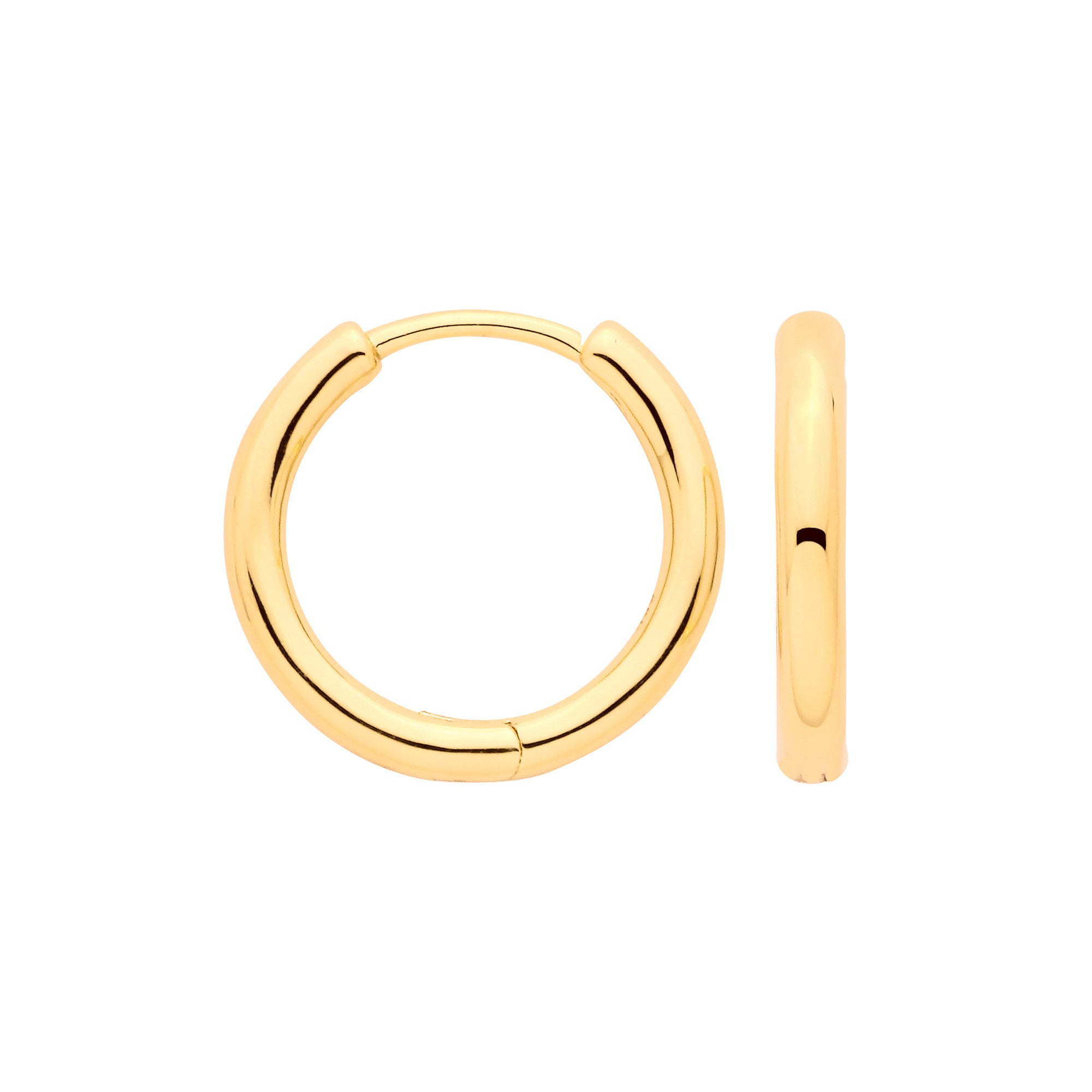 Sterling Silver 18ct Yellow Gold Plated Hinged Hoop Earrings