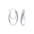 Sterling Silver Oval Hoop Earrings