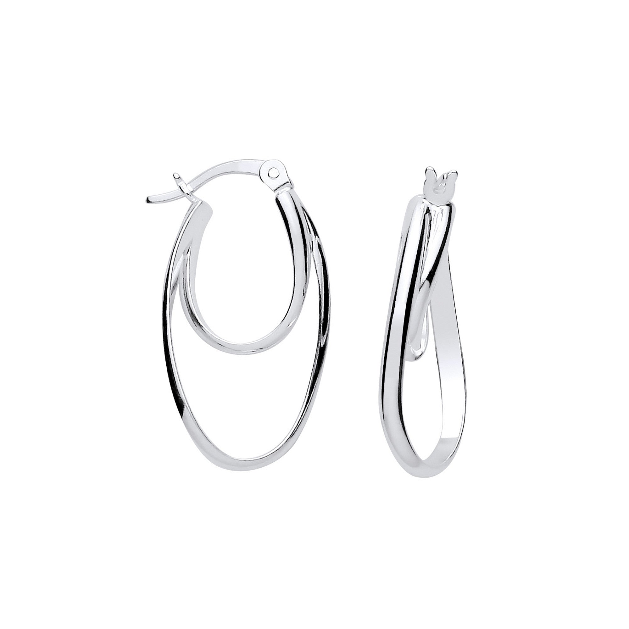 Sterling Silver Oval Hoop Earrings