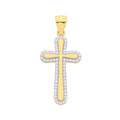 9ct Yellow Gold Hollow Cubic Zirconias Cross
