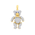 9ct Yellow Gold Cubic Zirconia 3D Teddy bear Pendant