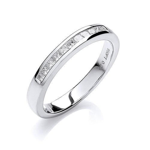 18ct White Gold 0.25ctw Princess cut G/H-Si Diamond Half Eternity Ring