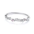 Timeless Rubover set Pink & Clear Cubic Zirconias Ladies J-Jaz Bangle