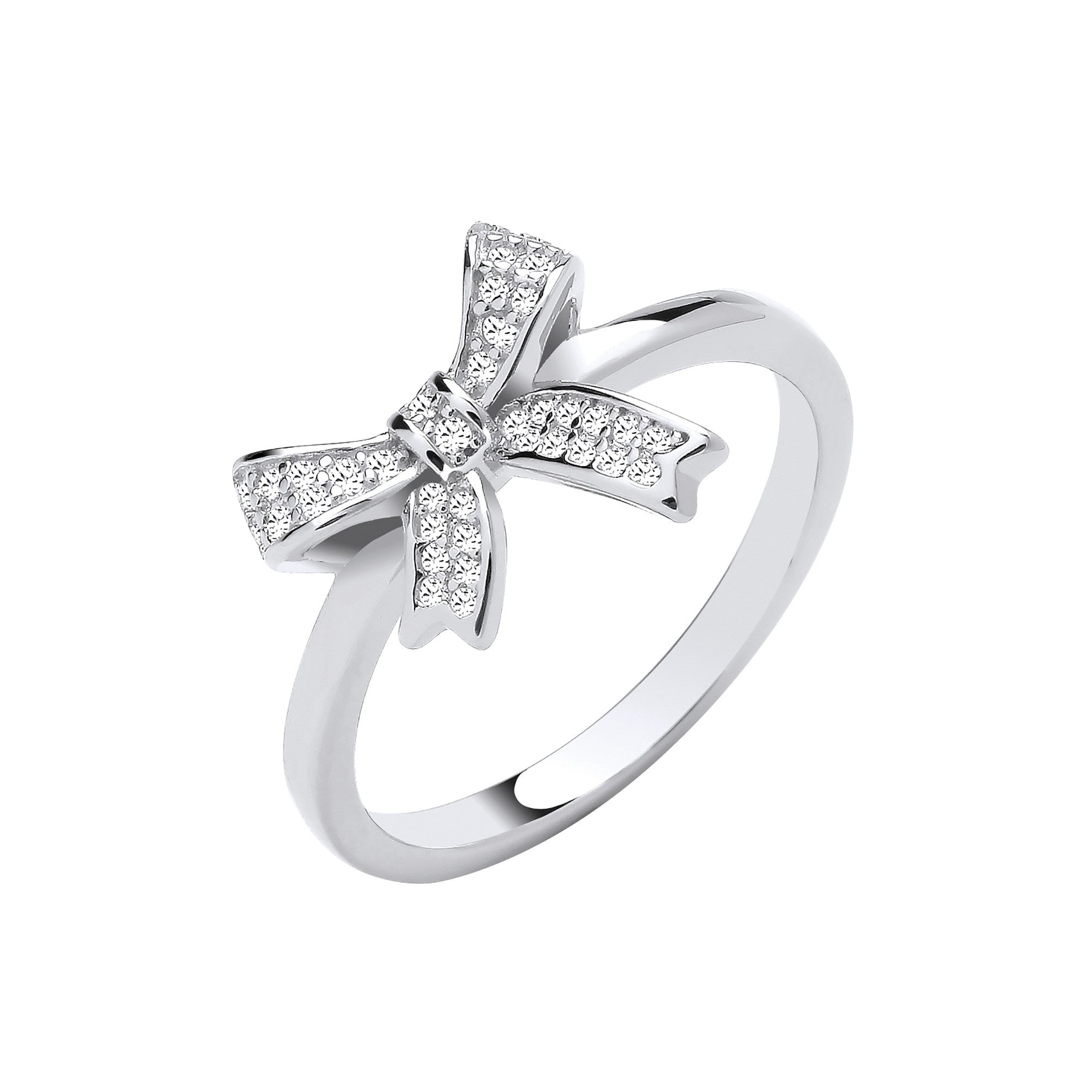 Sterling Silver Cubic Zirconia Bow Ring