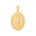 9ct Yellow Gold Virgin Mary Hollow Medallion