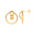 9ct Yellow Gold Half Hoop with Circle Drop Earrings