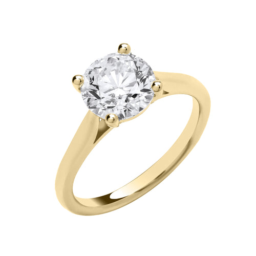 18ct Yellow Gold 3.00ctw Solitaire Lab Grown Diamond Ring IGI Certified