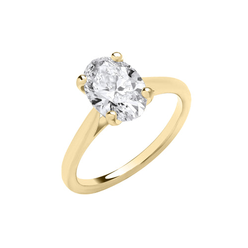 18ct Yellow Gold 2.00ctw Oval Cut Lab Grown Diamond Ring IGI Certified