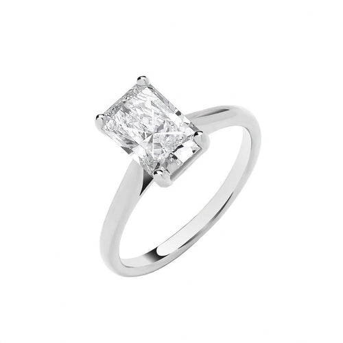 18ct White Gold 2.00ctw Radiant Cut Lab Grown Diamond Ring IGI Certified