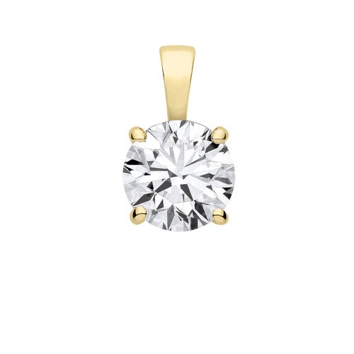 18ct Yellow Gold 3.00ctw Lab Grown Diamond Pendant IGI Certified