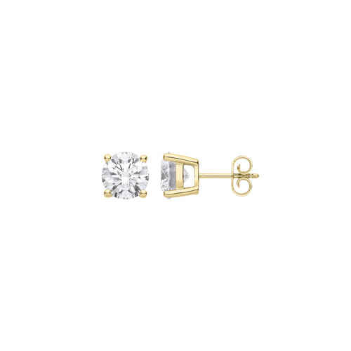 18ct Yellow Gold 1.00ctw Lab Grown Diamond Earrings IGI Certified