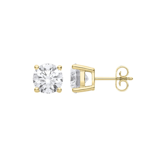 18ct Yellow Gold 4.00ctw Lab Grown Diamond Earrings IGI Certified
