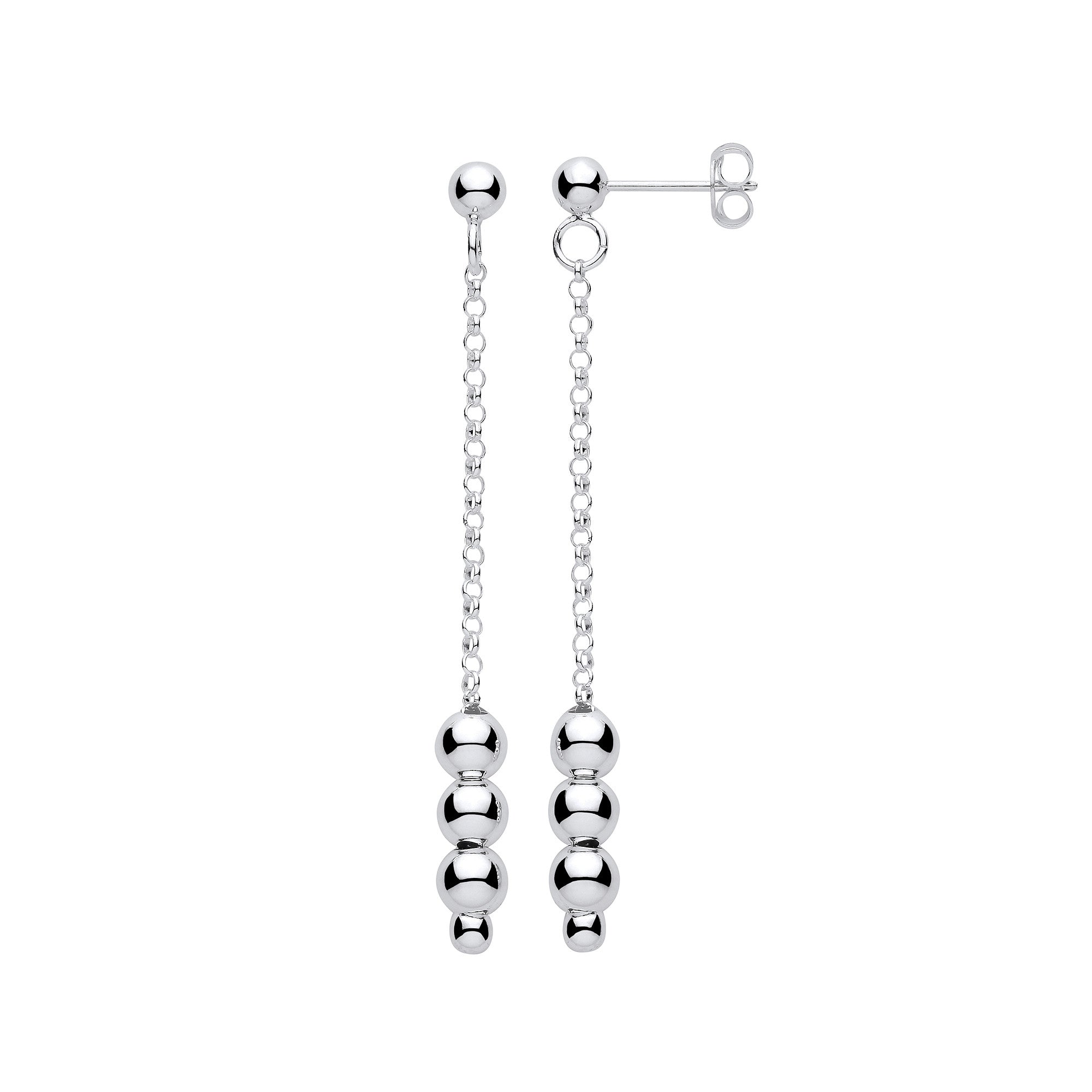 Sterling Silver Beads Drop Earrings