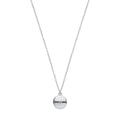 Sterling Silver Button Ribbed Pendant Chain