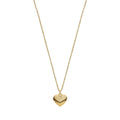 Sterling Silver Yellow Gold Plated Heart Ribbed Pendant Chain