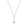 Sterling Silver Chain Paper Clip Link with Heart Drop Pendant