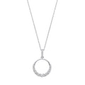 Circle of Life with Graduated Cubic Zirconias Sterling Silver Pendant with Chain