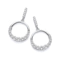 Circle of Life with Graduated Cubic Zirconias Sterling Silver Drop Earrings