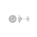 9ct White Gold 2.38ctw Lab Grown Diamond Halo Earrings IGI Certified